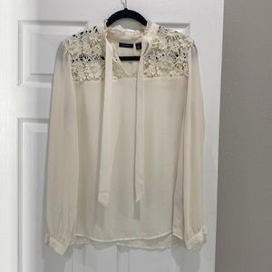 Beautiful Floral Appliqué Halogen Blouse